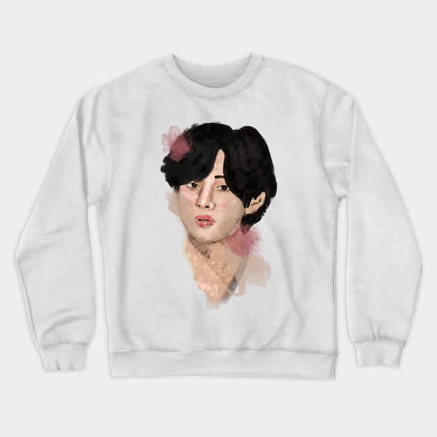 BTS Taehyung V Painting Crewneck Sweatshirt by kkotstore